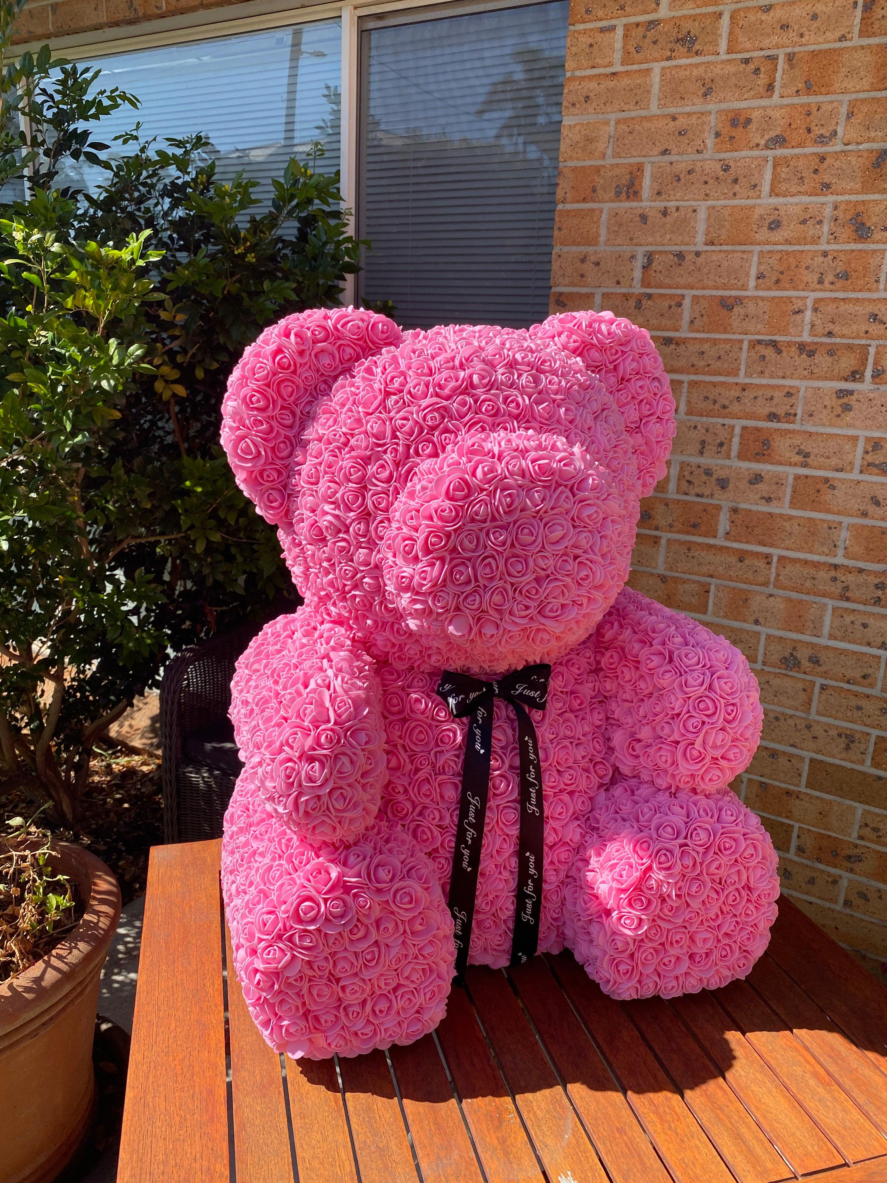 Extra Large Pink Rose Bear - Rose Bears Australia