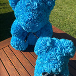 Large Blue Rose Bear - Rose Bears Australia