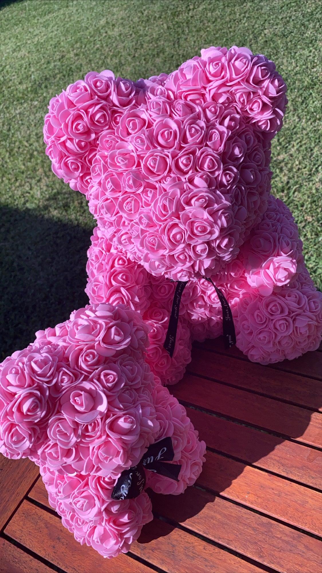 Large Pink Rose Bear - Rose Bears Australia