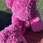 Large Pink Rose Bear - Rose Bears Australia