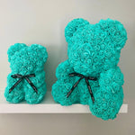 Large Tiffany Blue Rose Bear - Rose Bears Australia