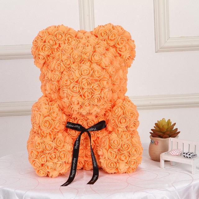 Large Orange Rose Bear - Rose Bears Australia