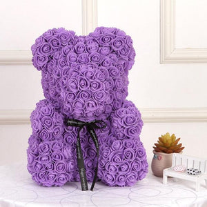 Large Purple Rose Bear | Rose Bears Australia Large Purple Rose Bear | Rose Bears Australia